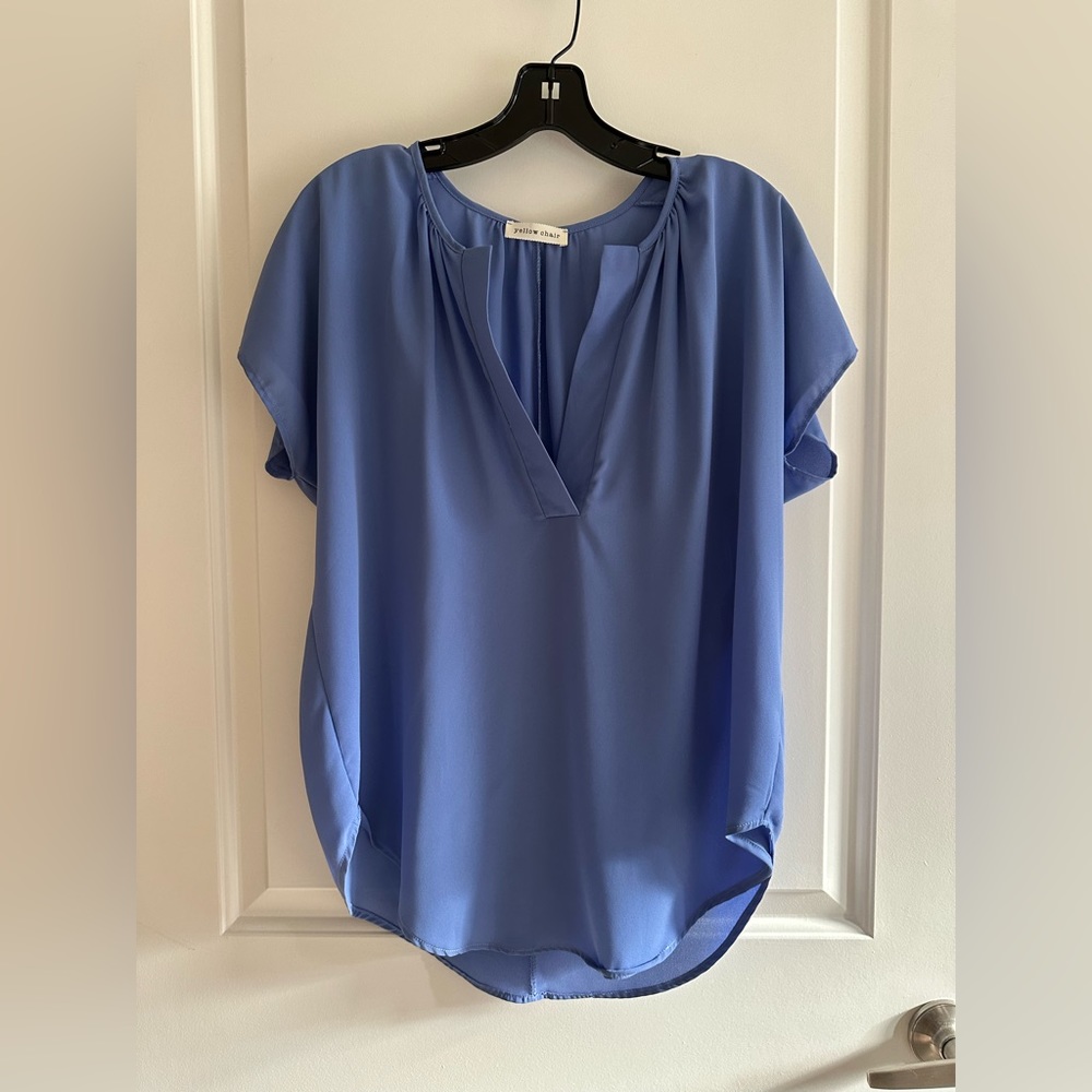 Yellow Chair Medium Blue Blouse